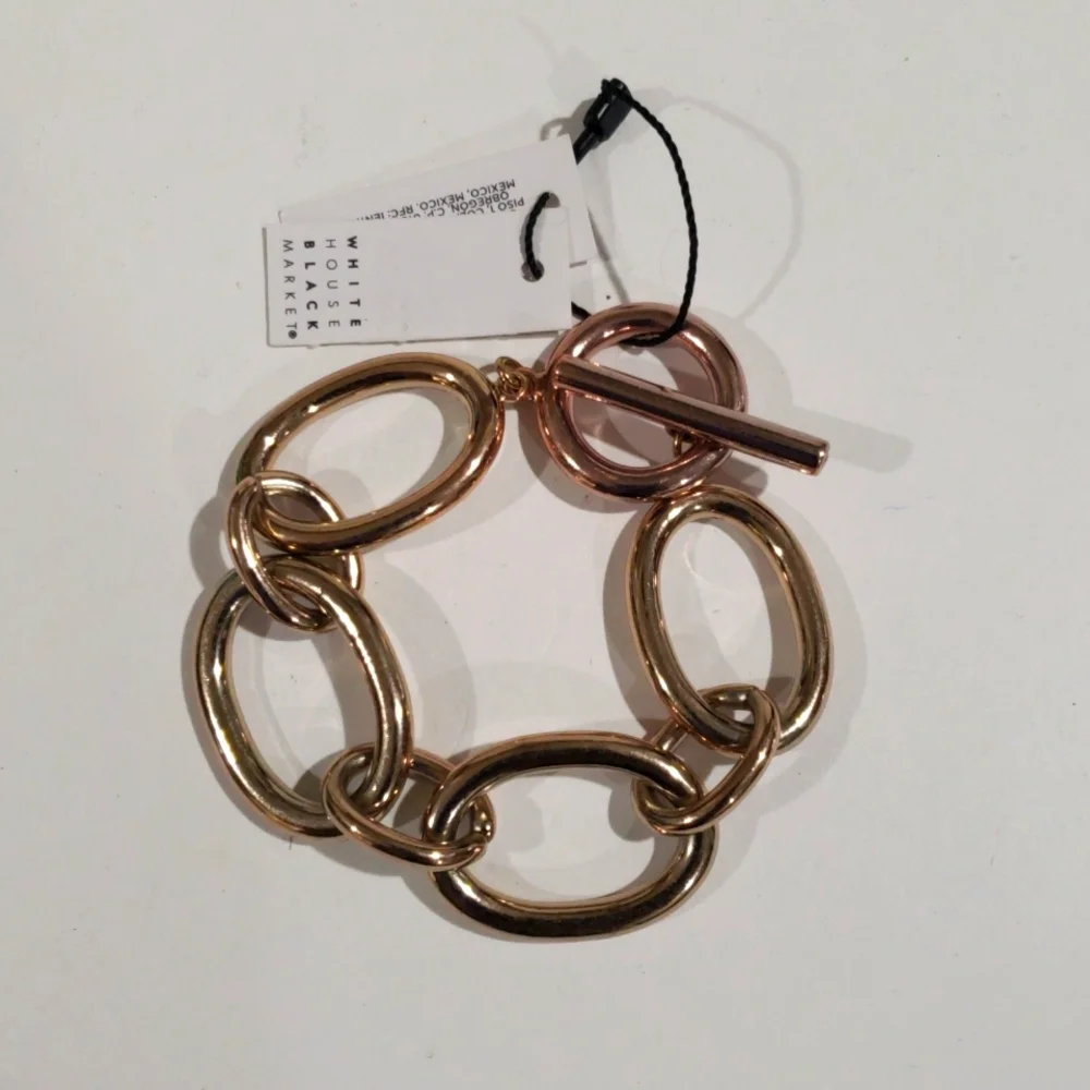 White House Black Market Chunky Hoop Bracelet Gold Womens Fashion Jewelry
